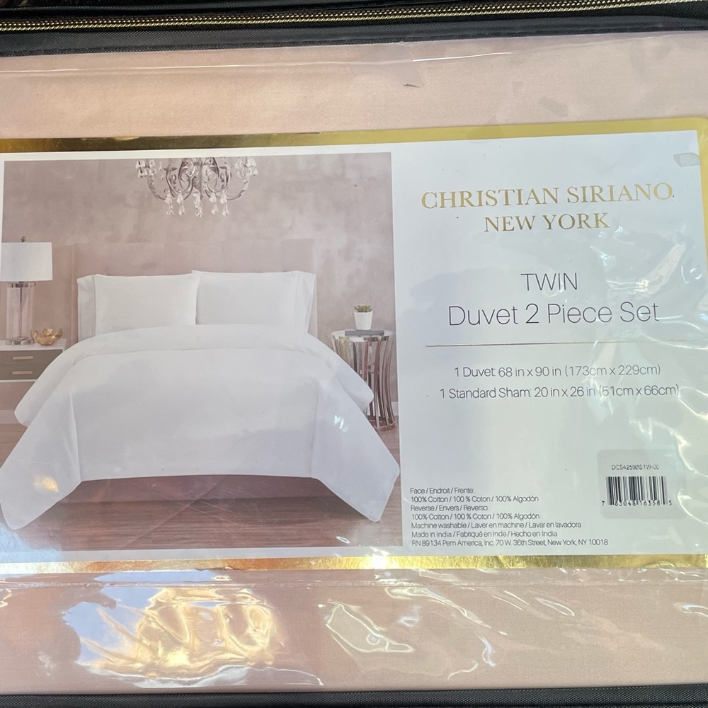 2pc Twin 300 Thread Count Cotton
Sateen Duvet Set Blush - Christian
Siriano NY - Picture 9 of 10